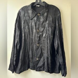 CP Shades Black Textured Button-Down Shirt